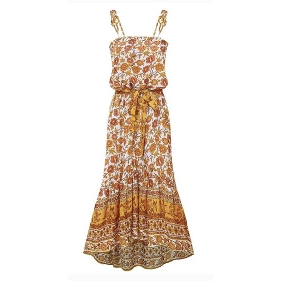 NEW Solarsun Women's Dress Orange Sz XL Lightweight Floral Cottagecore Boho - Picture 2 of 13